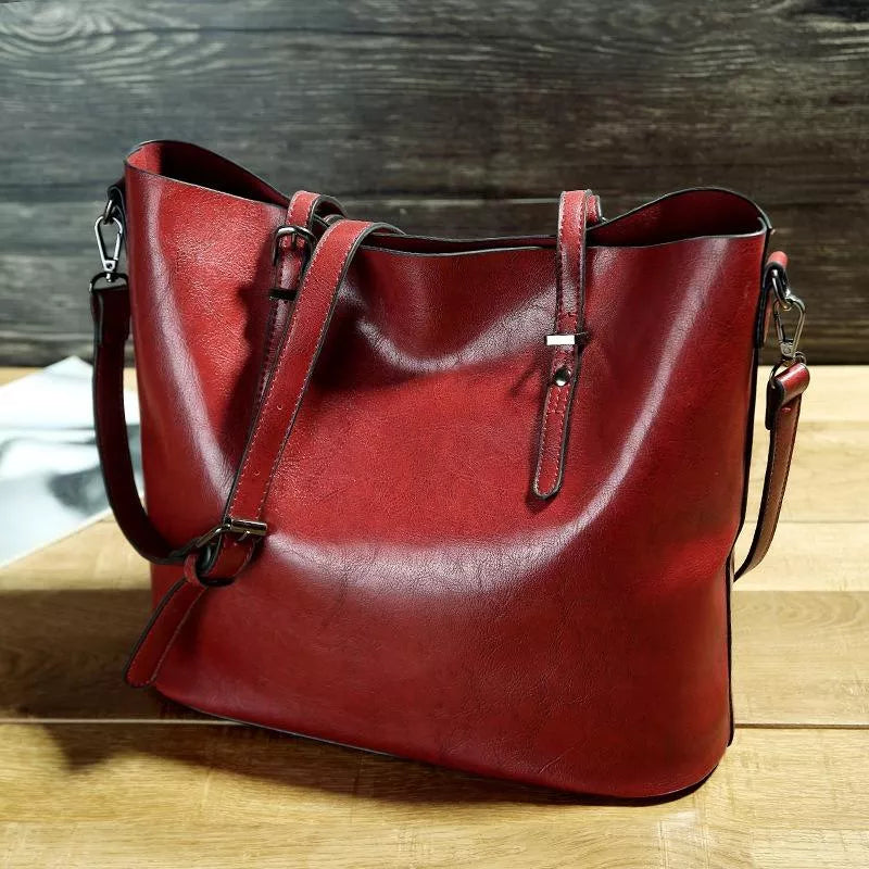 Nicole | Bolso de hombro de piel vintage