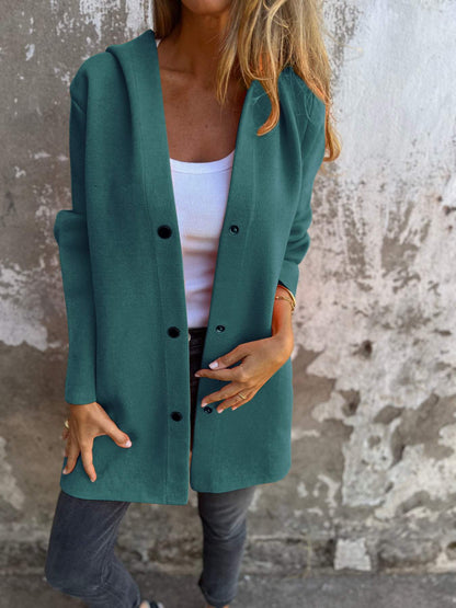 Amara | Knitted Cardigan with Buttons and Hood