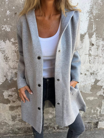 Amara | Knitted Cardigan with Buttons and Hood