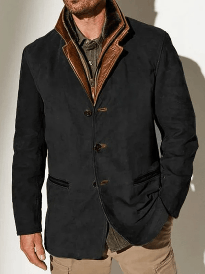 Liam | Vintage Suede Jacket with Double Collar