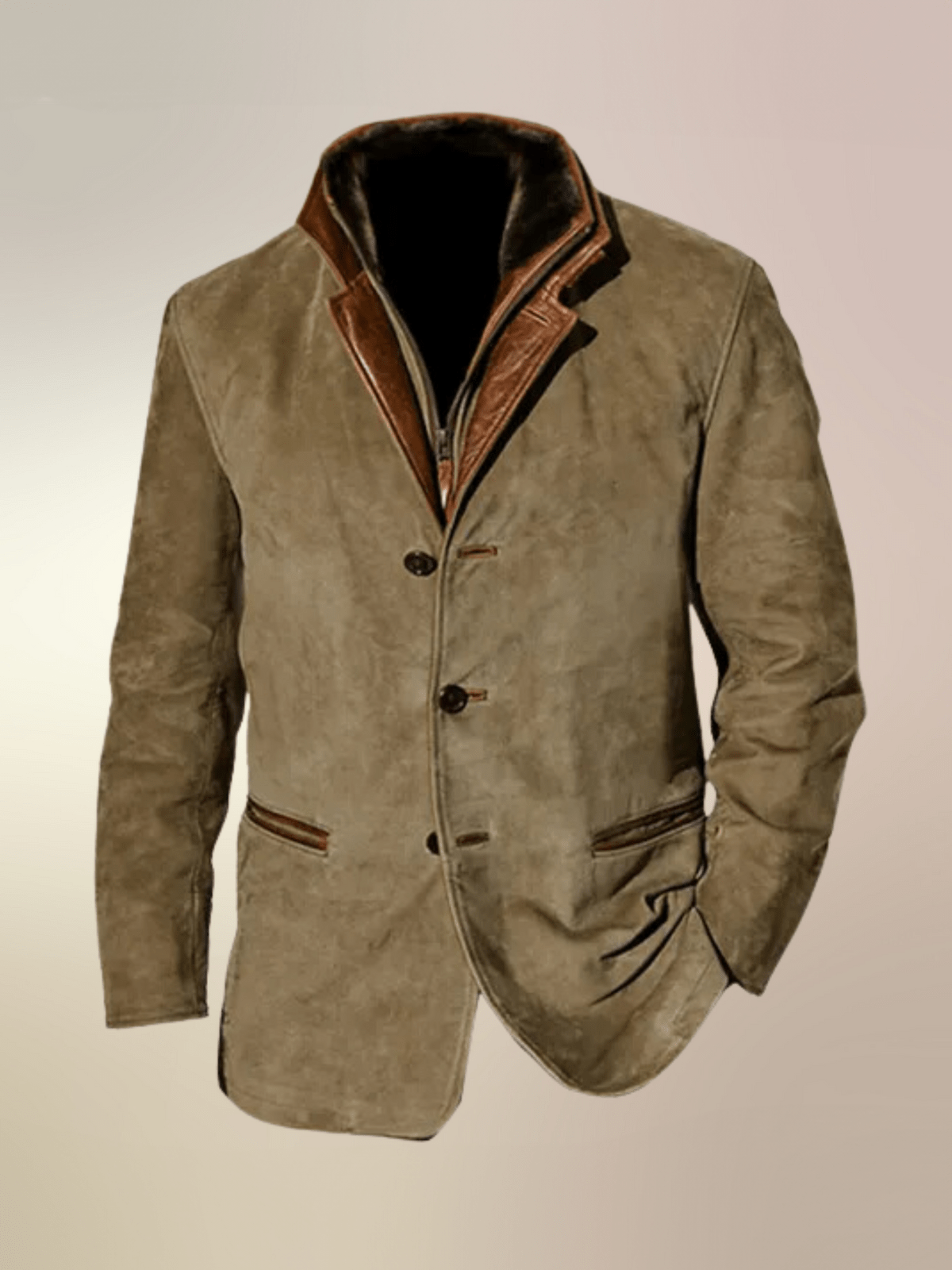 Liam | Vintage Suede Jacket with Double Collar